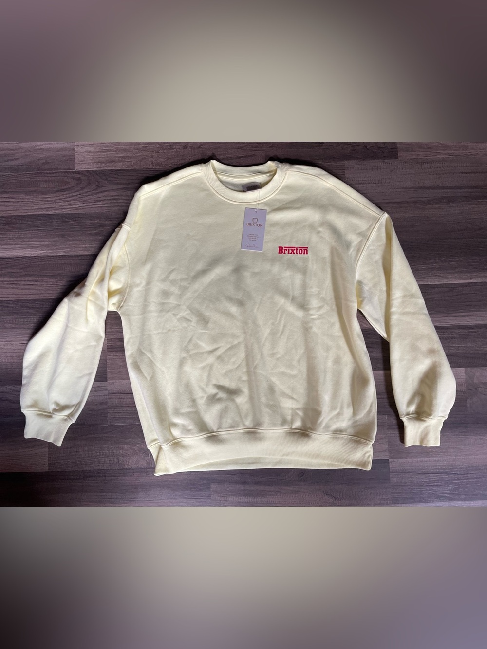 Brixton Crewneck Oversized Sweatshirt in Celestrial Yellow Womens size small NWT